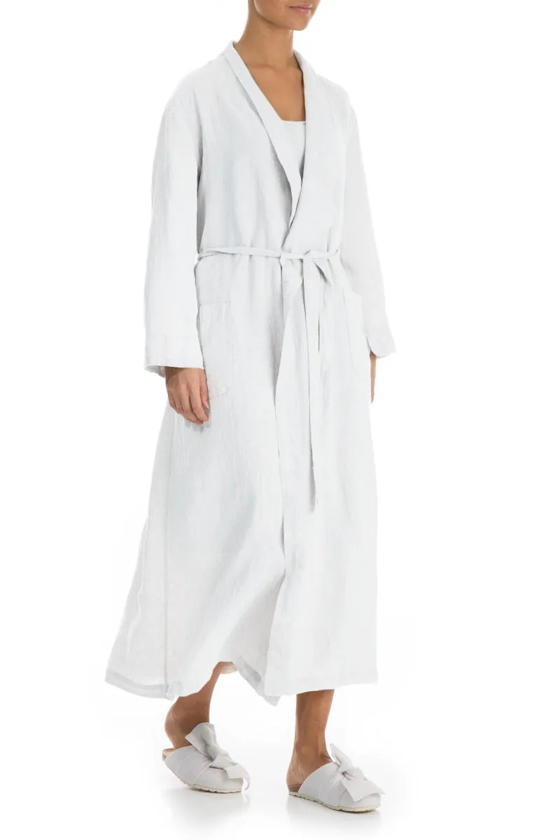 Pure White Linen Bathrobe