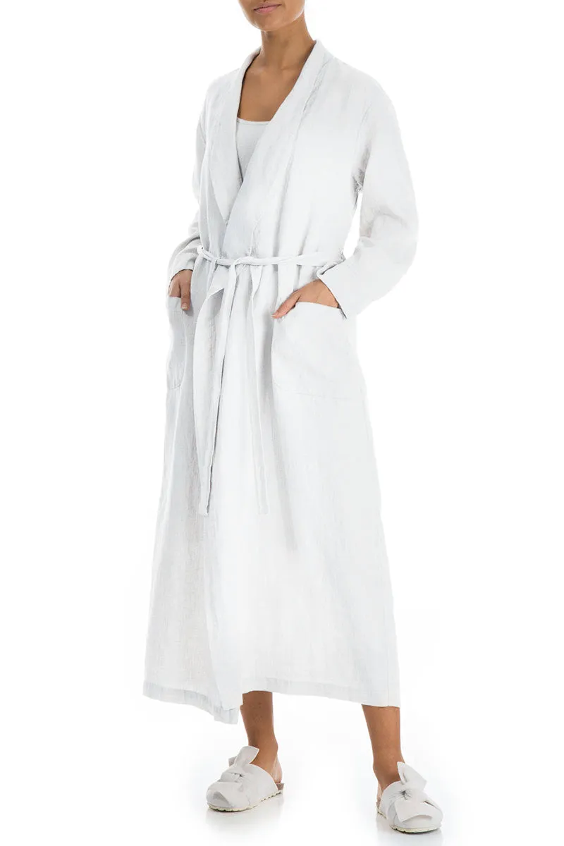 Pure White Linen Bathrobe