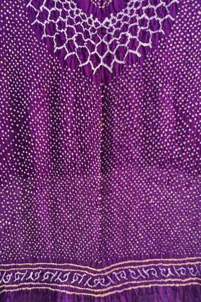 Purple Bandhani Pure Gajji Silk Dupatta