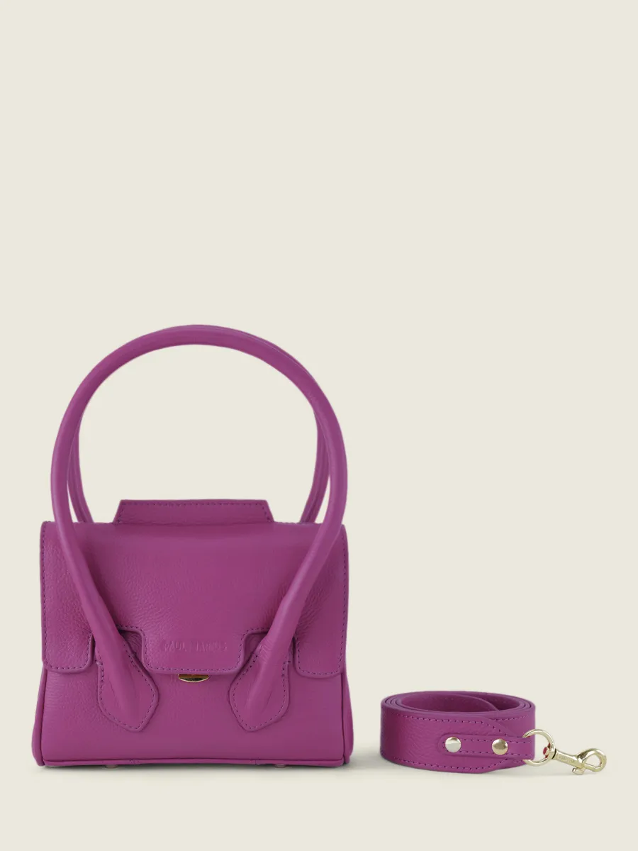 Purple Leather Mini Handbag for Women - Colette XS Sorbet Blackcurrant | PAUL MARIUS