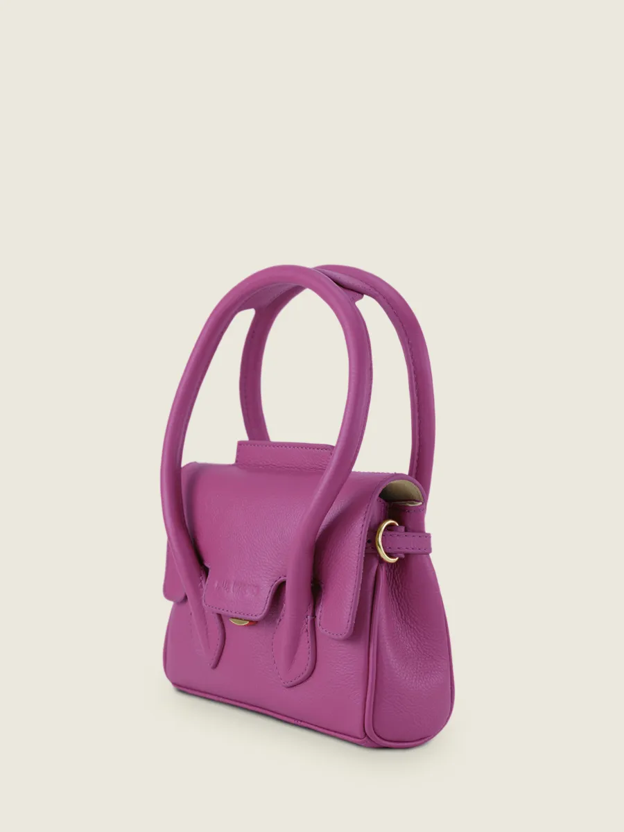 Purple Leather Mini Handbag for Women - Colette XS Sorbet Blackcurrant | PAUL MARIUS