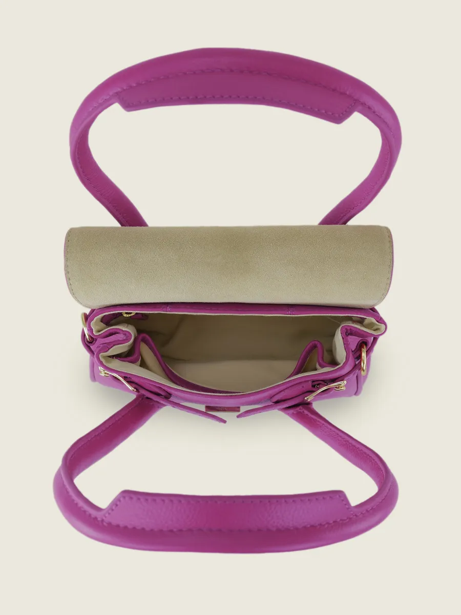 Purple Leather Mini Handbag for Women - Colette XS Sorbet Blackcurrant | PAUL MARIUS