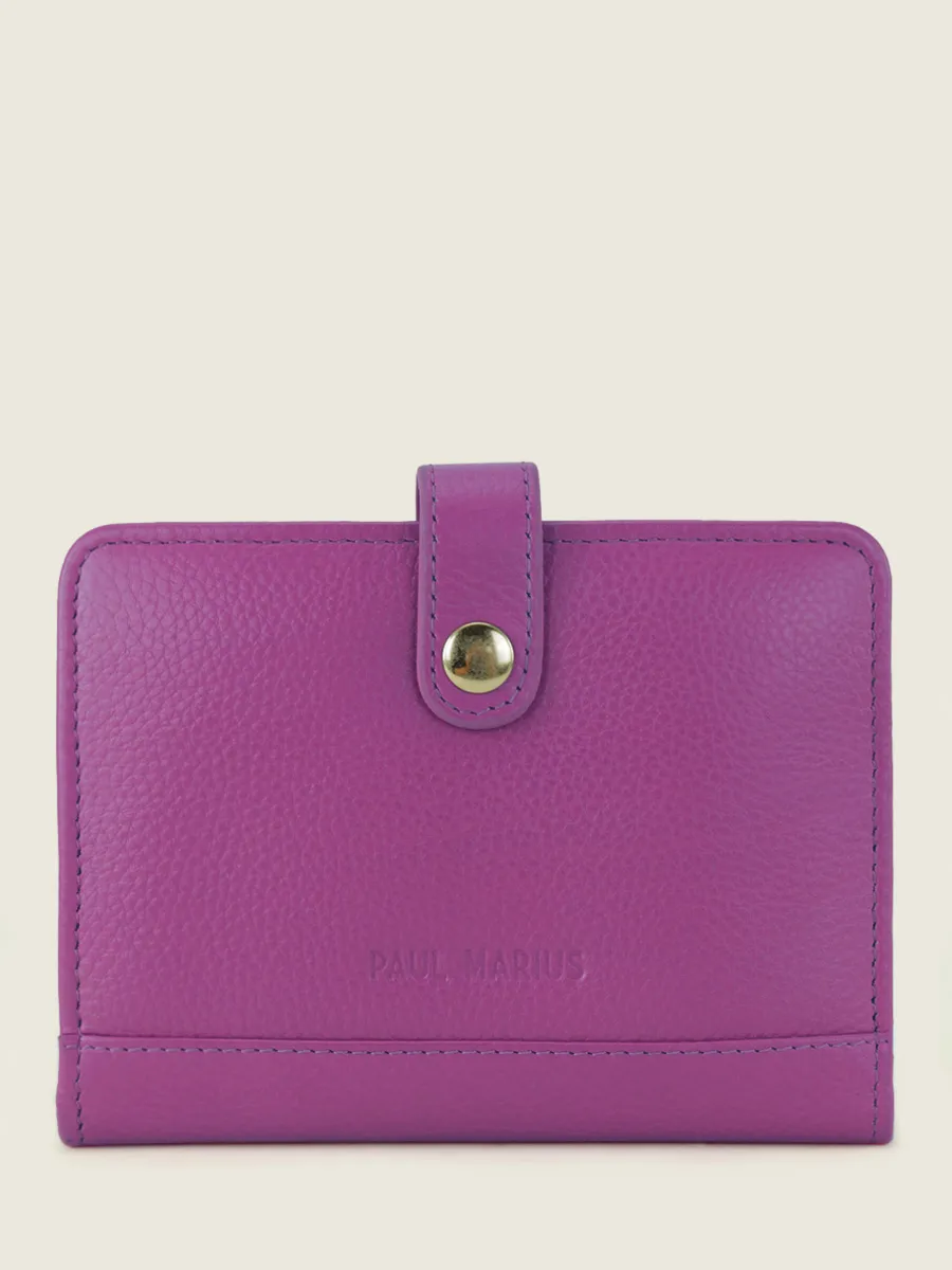 Purple Leather Wallet for Women - LePortefeuille Jeanne Sorbet Blackcurrant | PAUL MARIUS