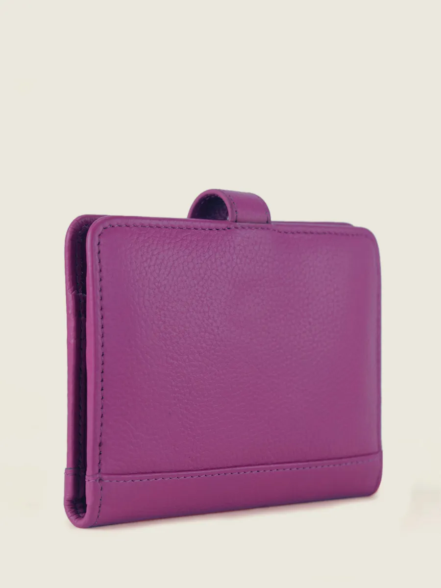 Purple Leather Wallet for Women - LePortefeuille Jeanne Sorbet Blackcurrant | PAUL MARIUS