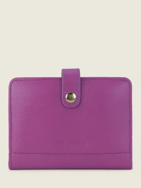 Purple Leather Wallet for Women - LePortefeuille Jeanne Sorbet Blackcurrant | PAUL MARIUS