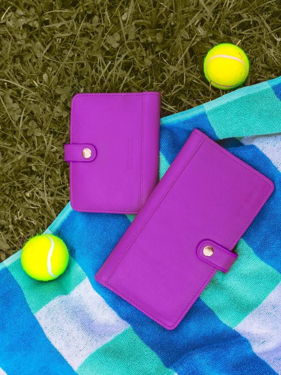 Purple Leather Wallet for Women - LePortefeuille Jeanne Sorbet Blackcurrant | PAUL MARIUS