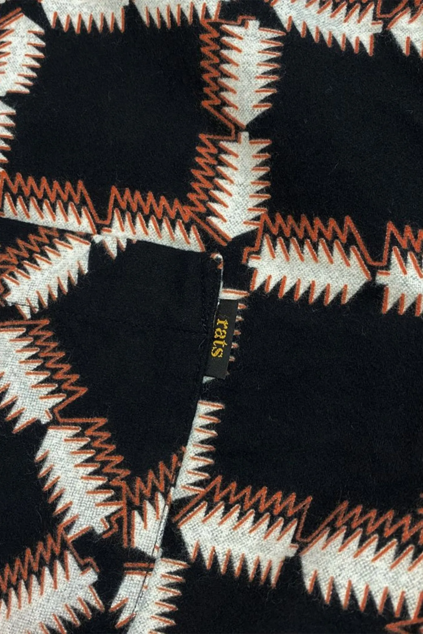 Rats Native Print Flannel Shirt - Black / Orange