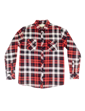 Red Plaid Flannel Button-Up