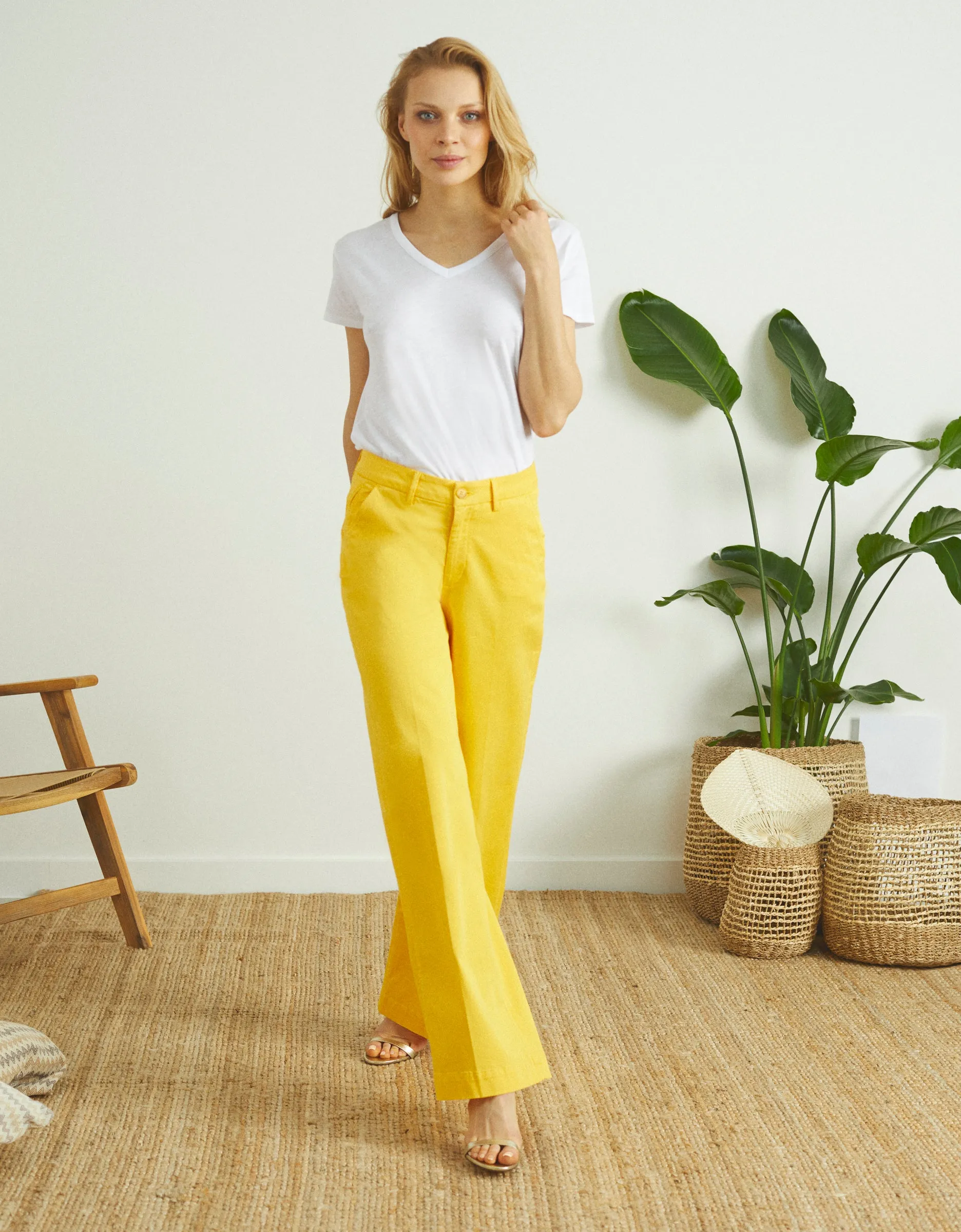 Reiko - Pantalon Wide Pilly - Mango Sorbet - Femme