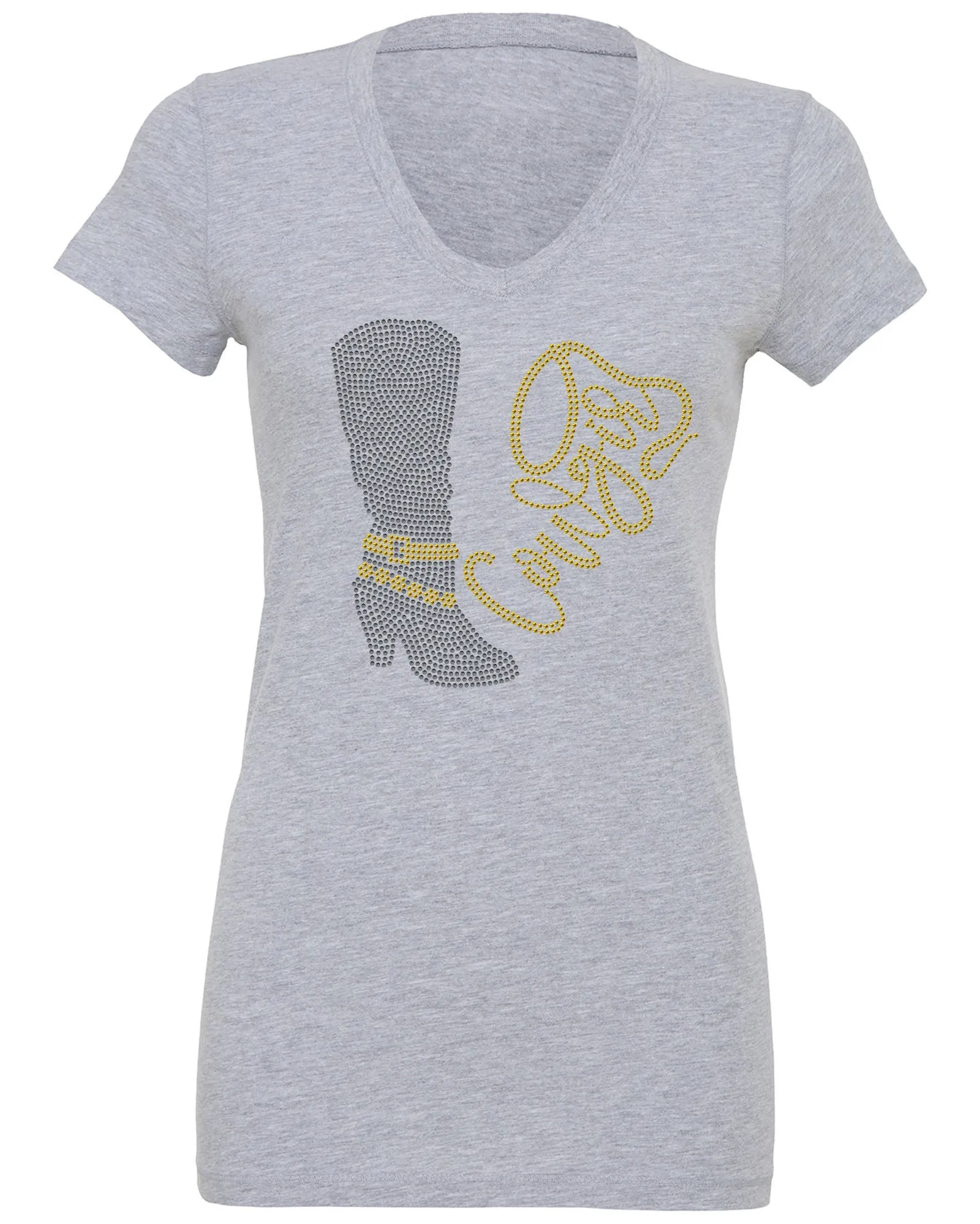 Rhinestone Cowgirl Boot Bling T-Shirt