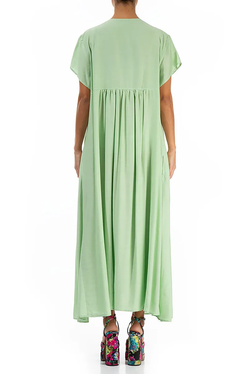 Romantic Green Sorbet Silk Bamboo Dress