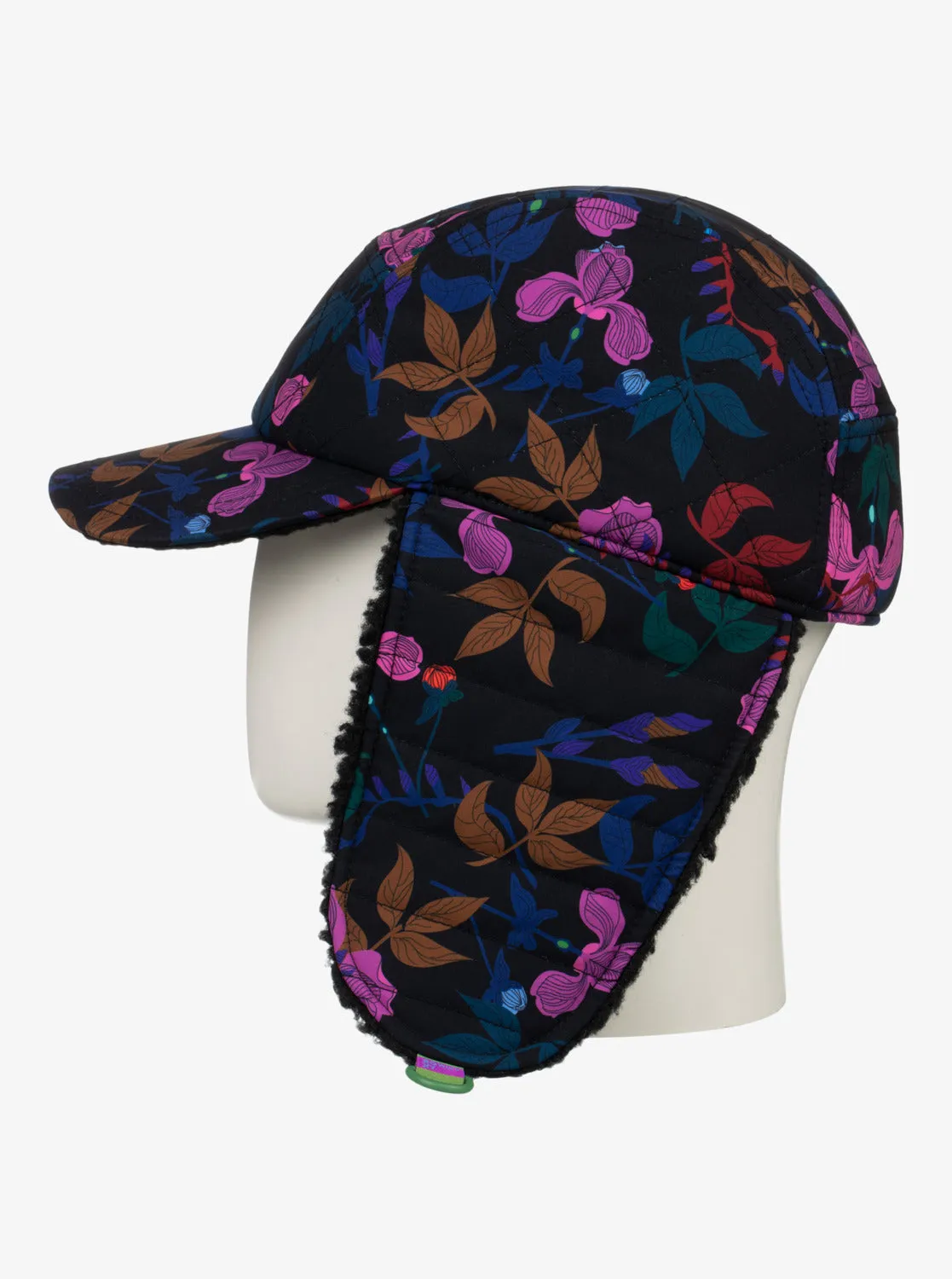 ROWLEY X ROXY Trapper Hat - True Black Darkreds Floral