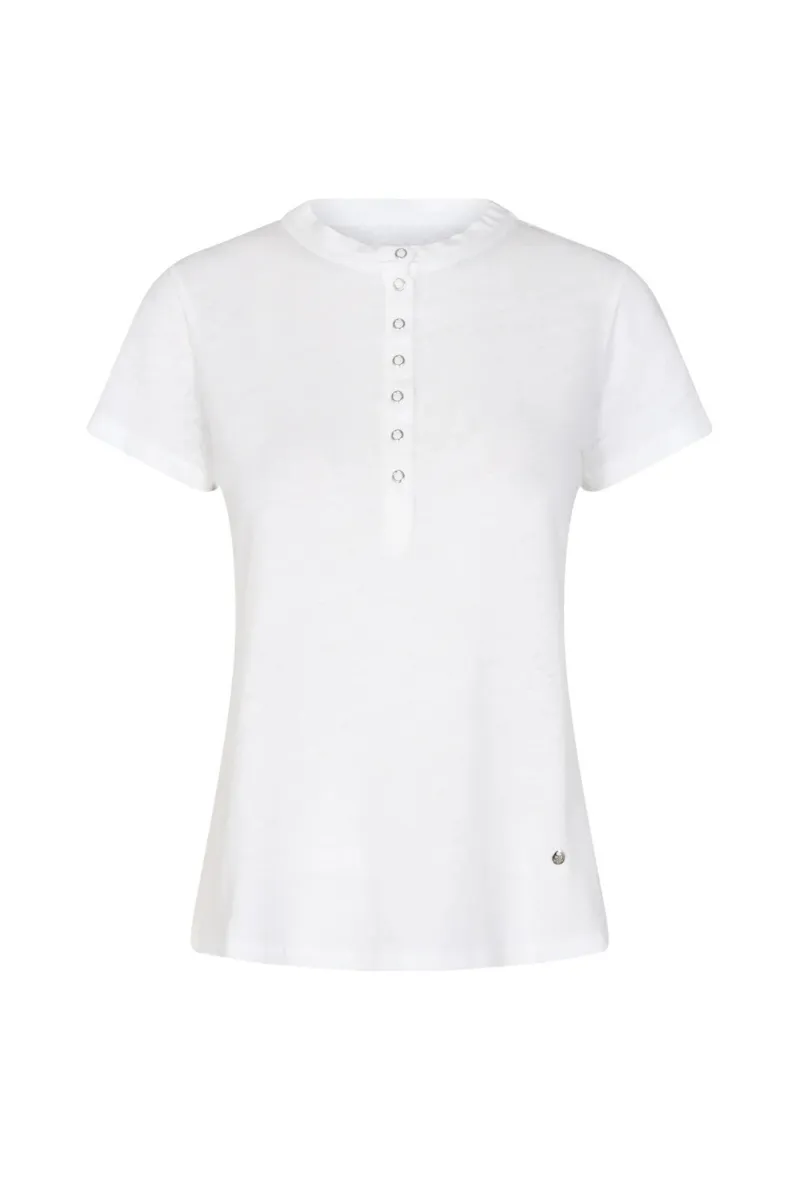 Rype Ss Placket Tee | White | T-shirt fra Mos Mosh