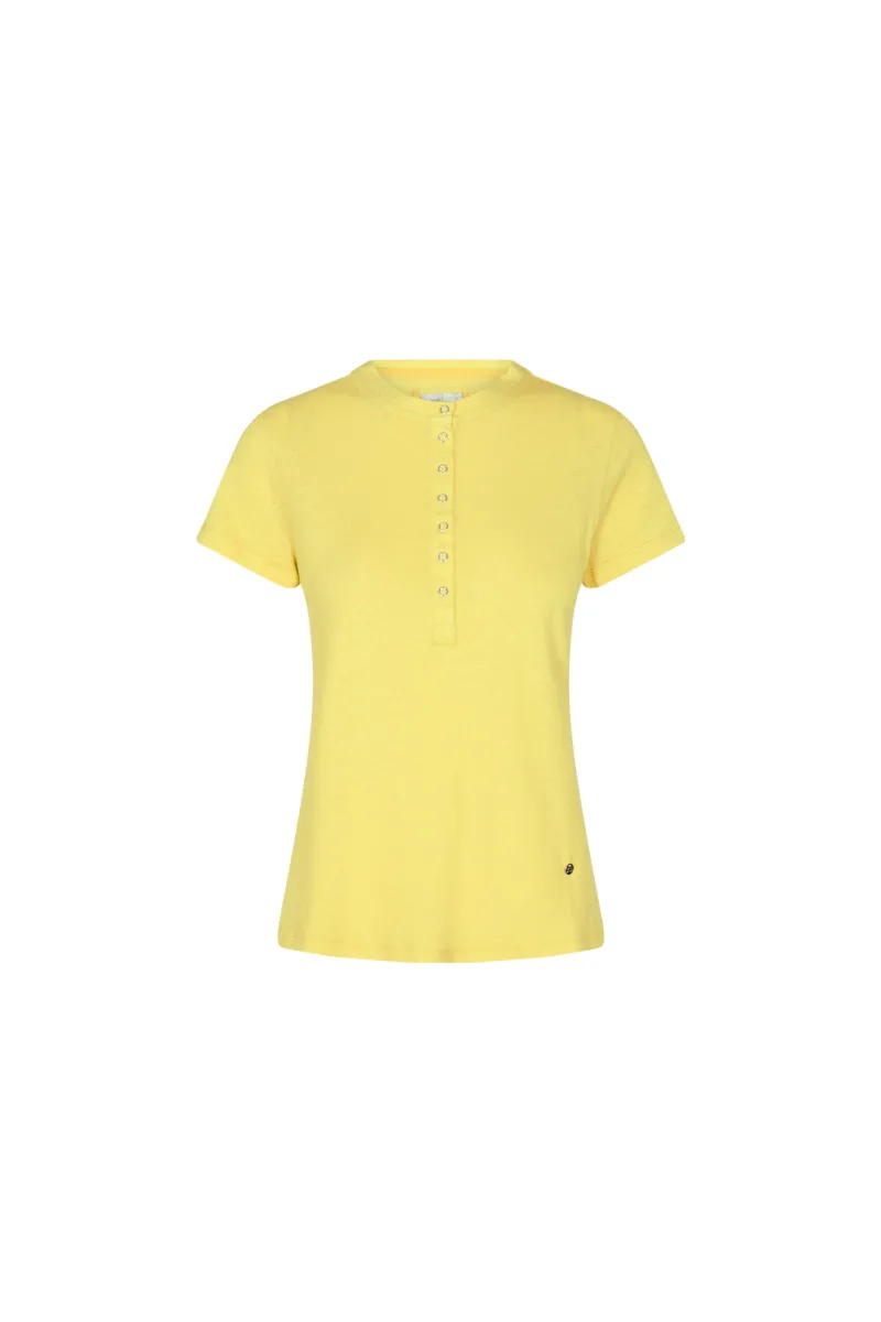 Rype Ss Placket Tee | Yellow Plum | T-shirt fra Mos Mosh