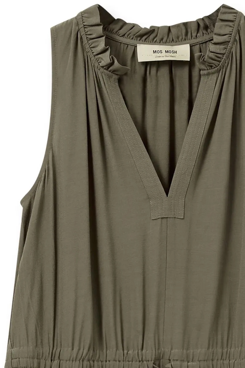 Sabri SL Solida Dress | Dusty Olive | Kjole fra Mos mosh