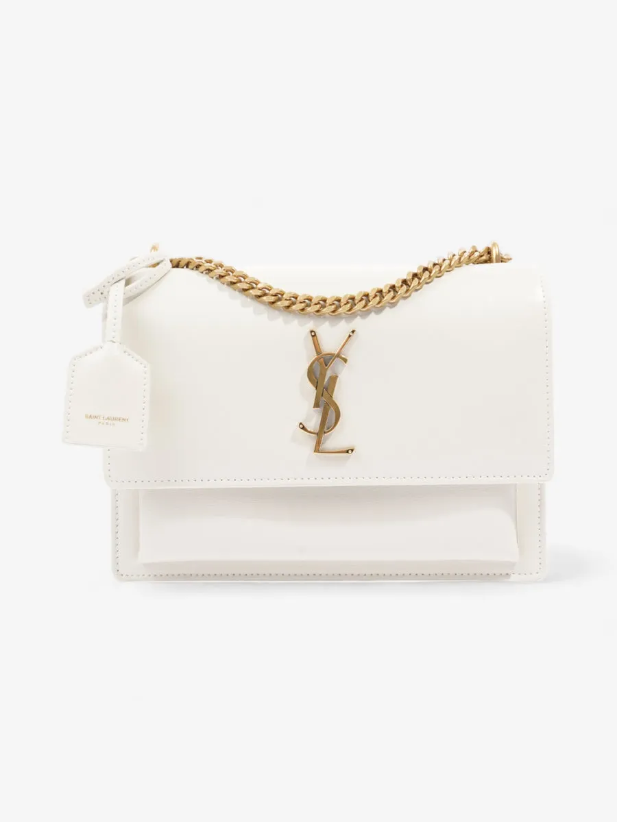 Saint Laurent Sunset White Leather Small