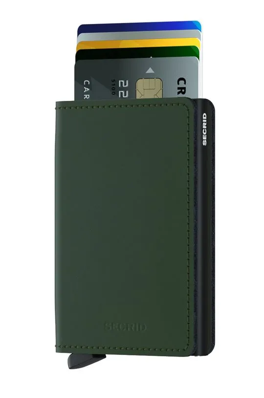 Secrid leather wallet men’s green color