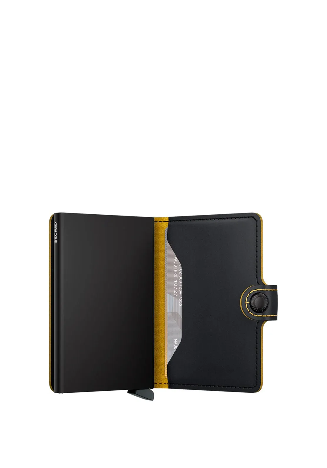 Secrid Mini Wallet, Matte Black & Ochre