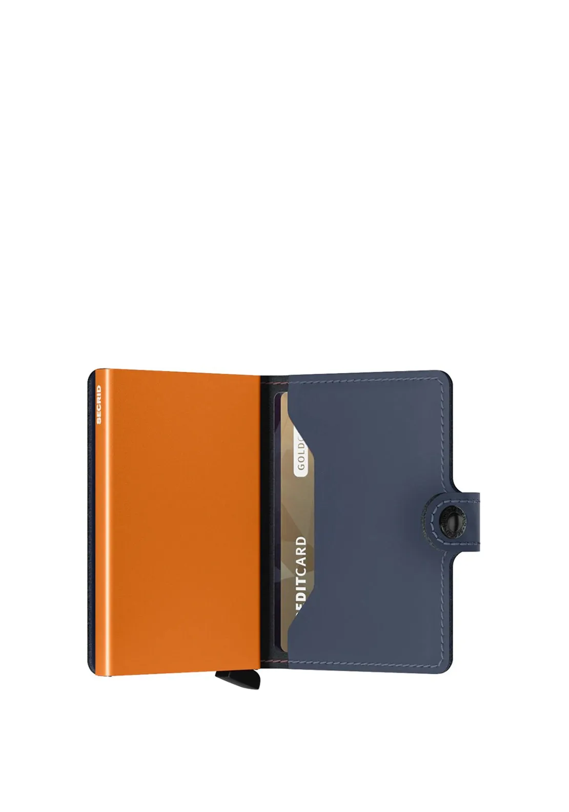 Secrid Mini Wallet, Matte Night Blue & Orange