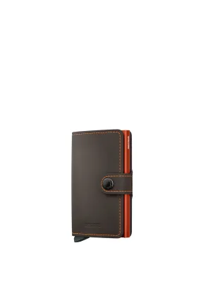 Secrid Mini Wallet, Matte Truffle & Orange