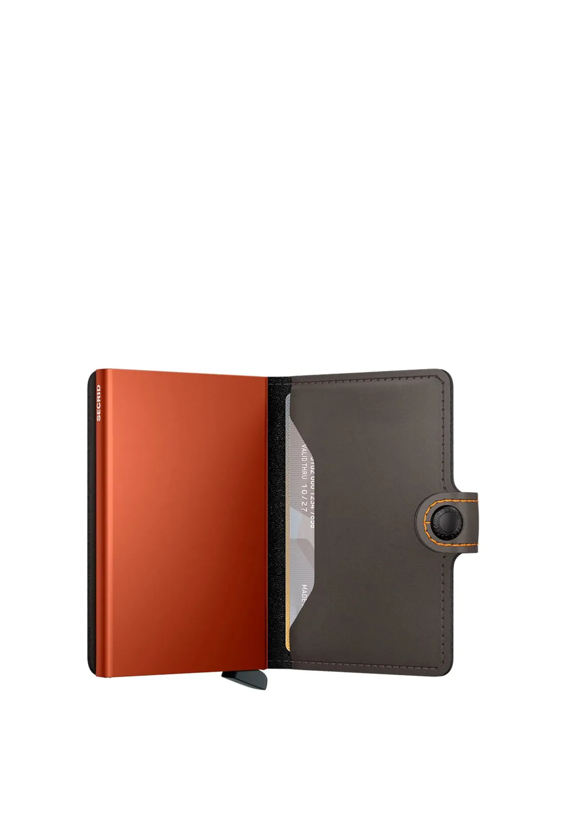 Secrid Mini Wallet, Matte Truffle & Orange