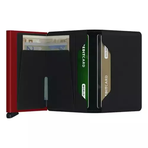 Secrid Original Slim Wallet  Matte - Black/Red