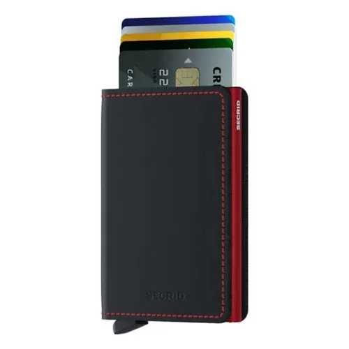 Secrid Original Slim Wallet  Matte - Black/Red