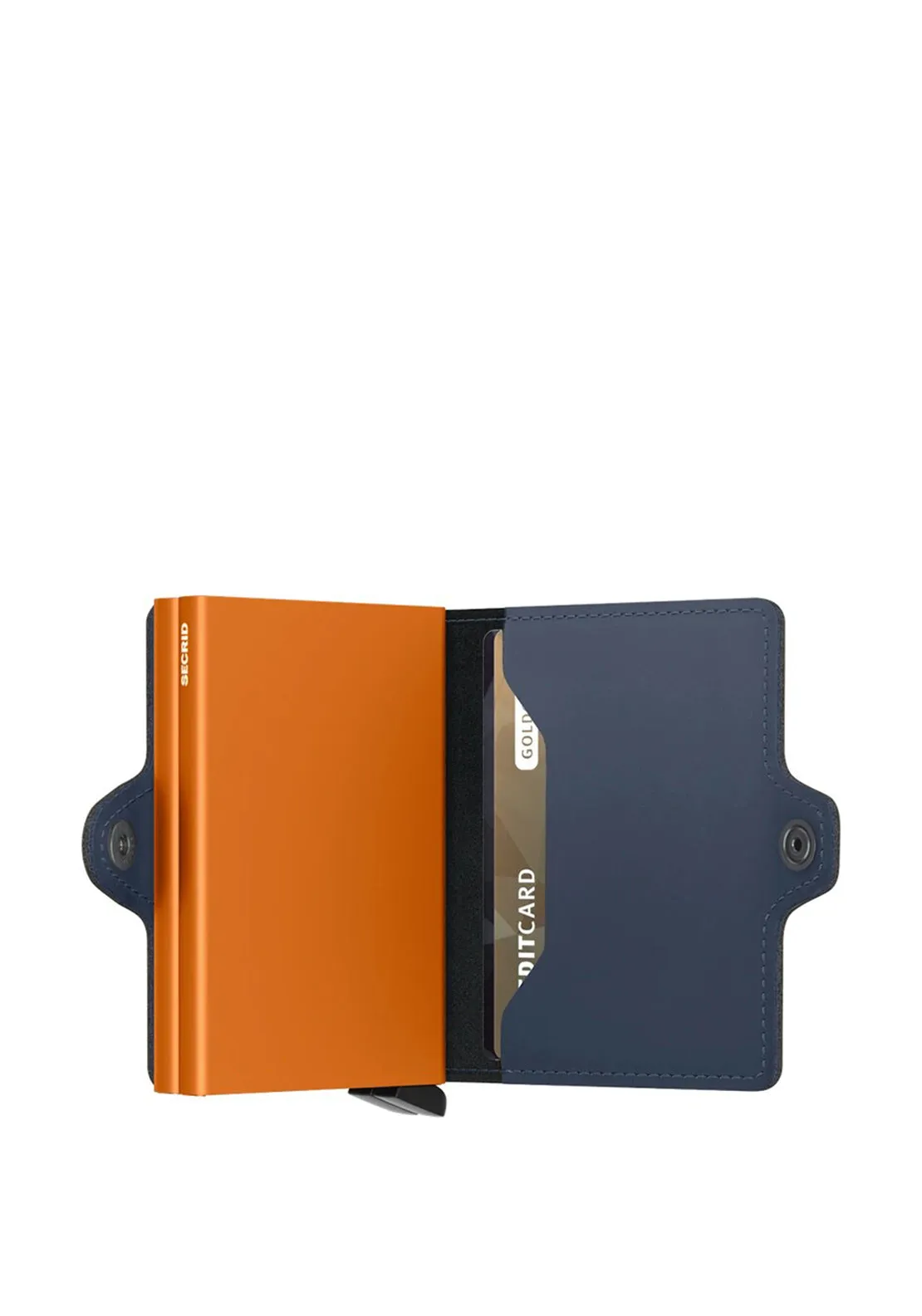 Secrid Twin Wallet, Matte Night Blue & Orange