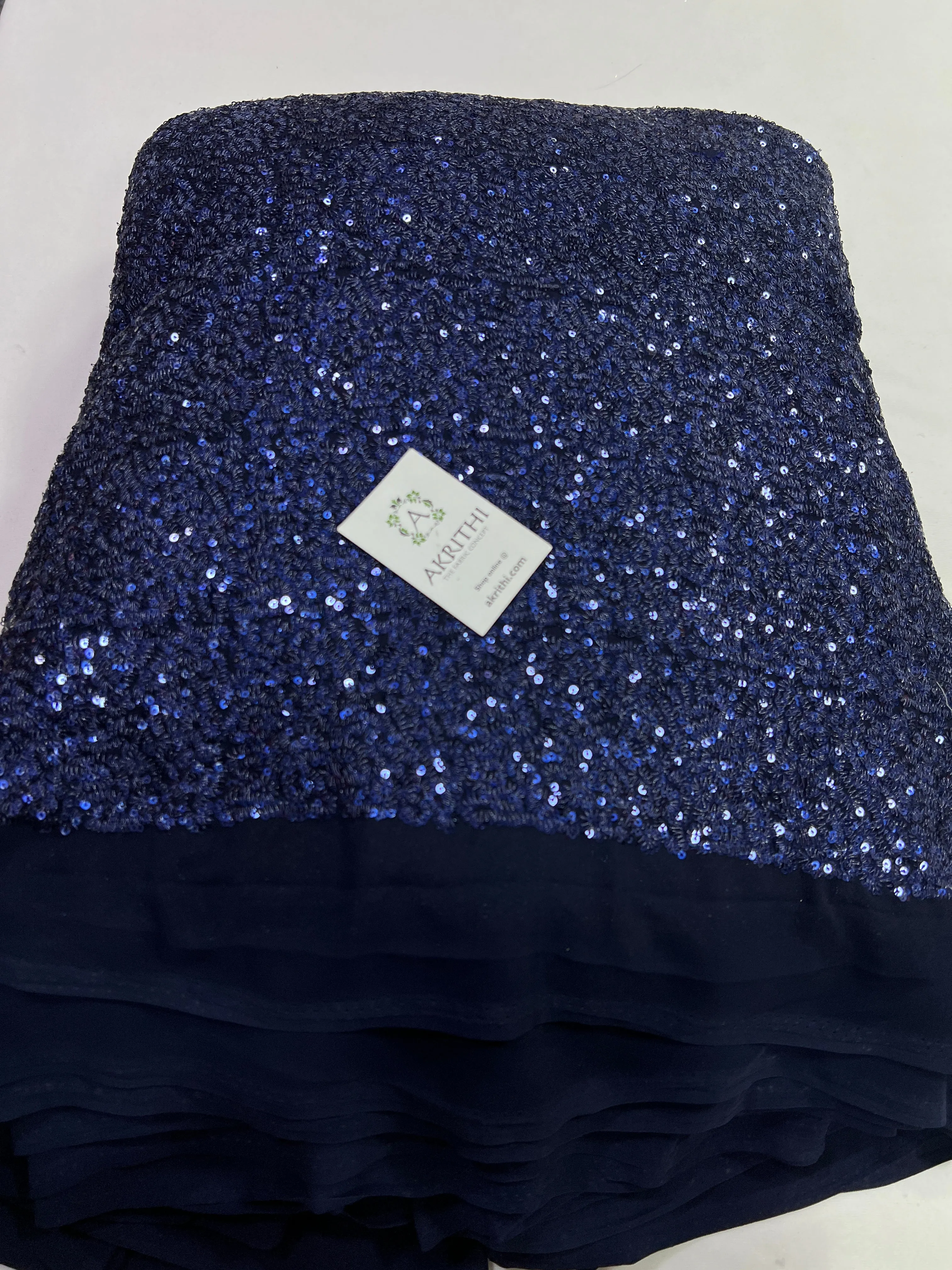 Sequins on pure georgette fabric