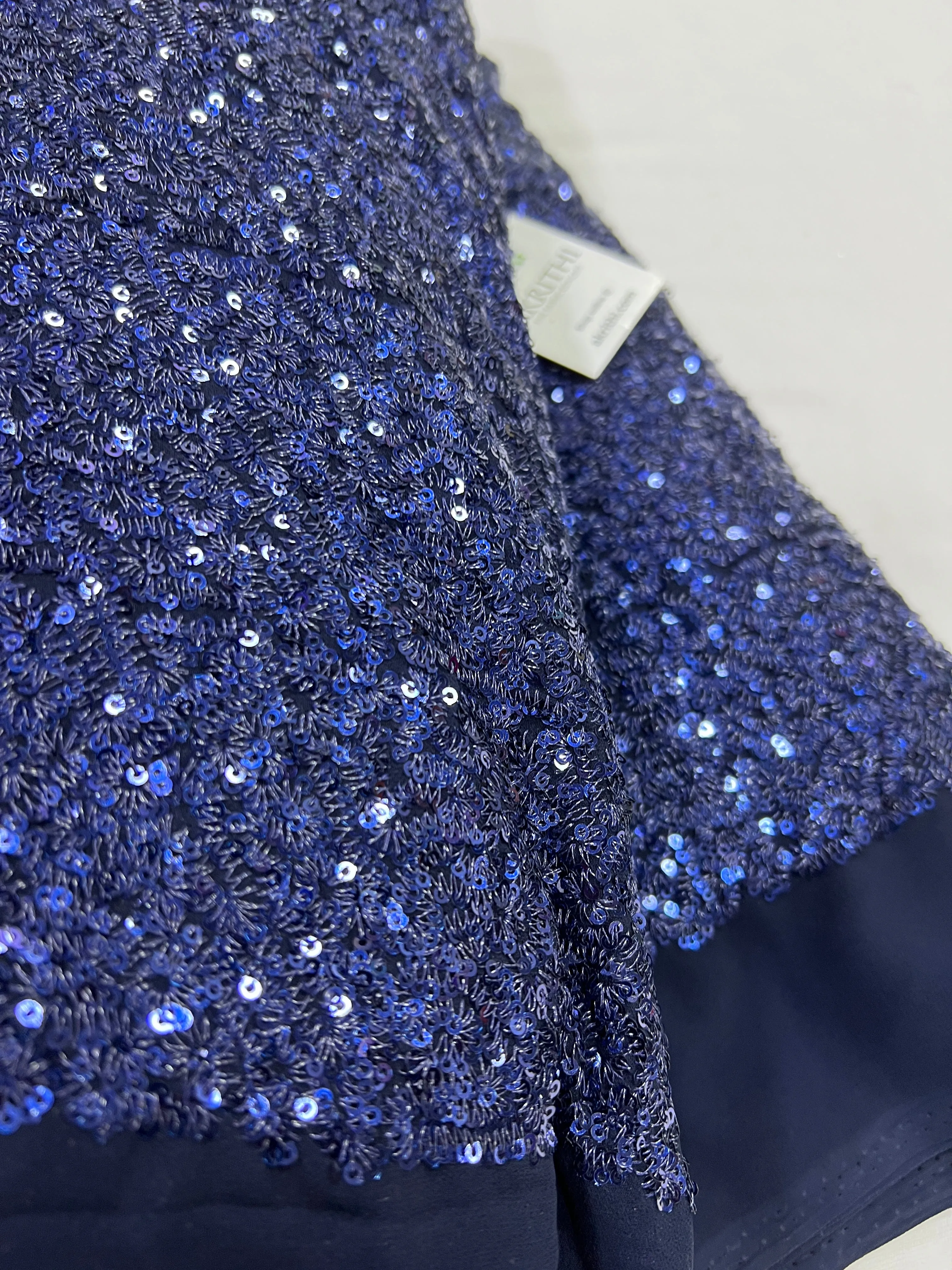 Sequins on pure georgette fabric