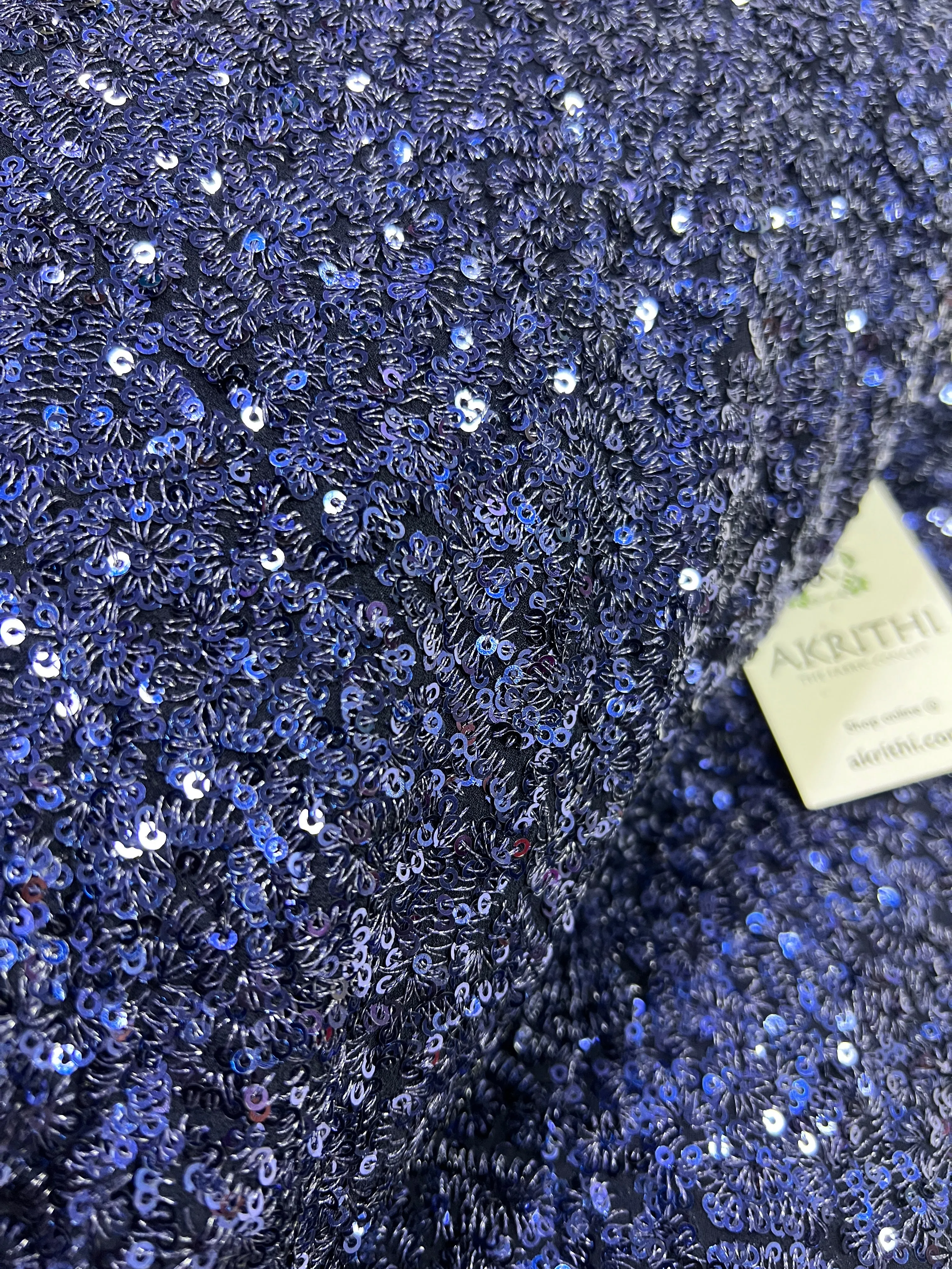 Sequins on pure georgette fabric