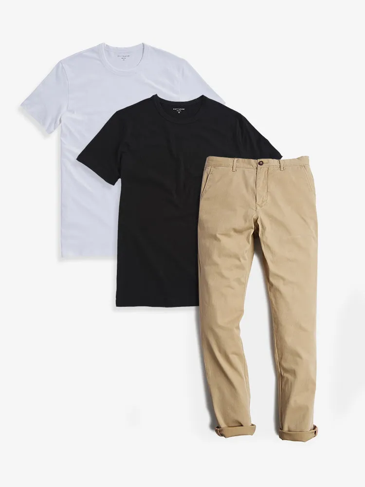 Set 04: 1 pair of Chinos + 2 Driggs Tees