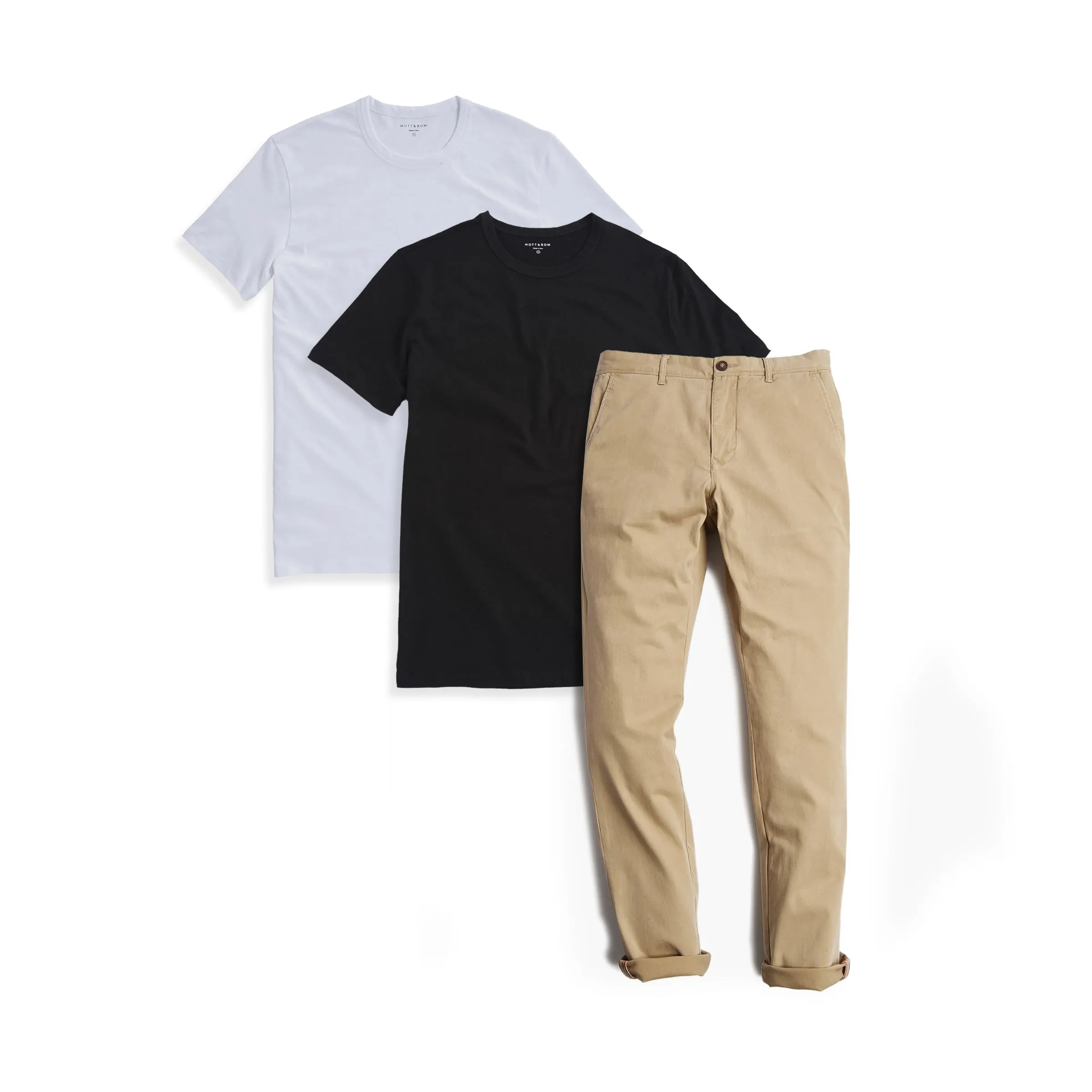 Set 04: 1 pair of Chinos + 2 Driggs Tees