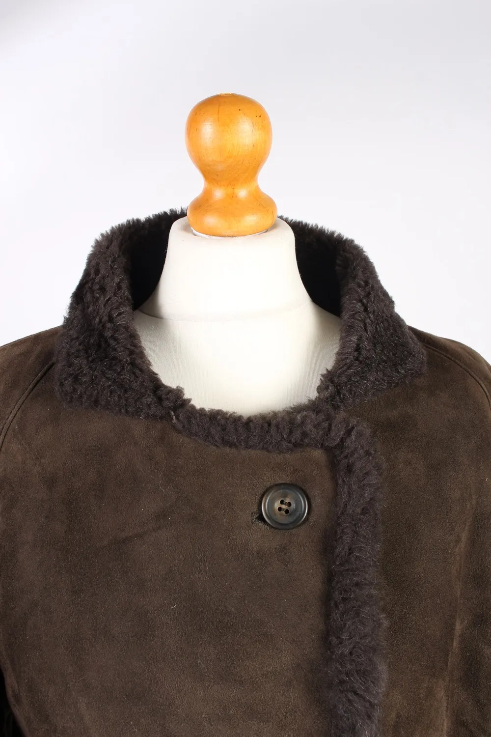 Shearling Tan Jacket Vintage Sheepskin Leather M Brown - Pepper Tree London