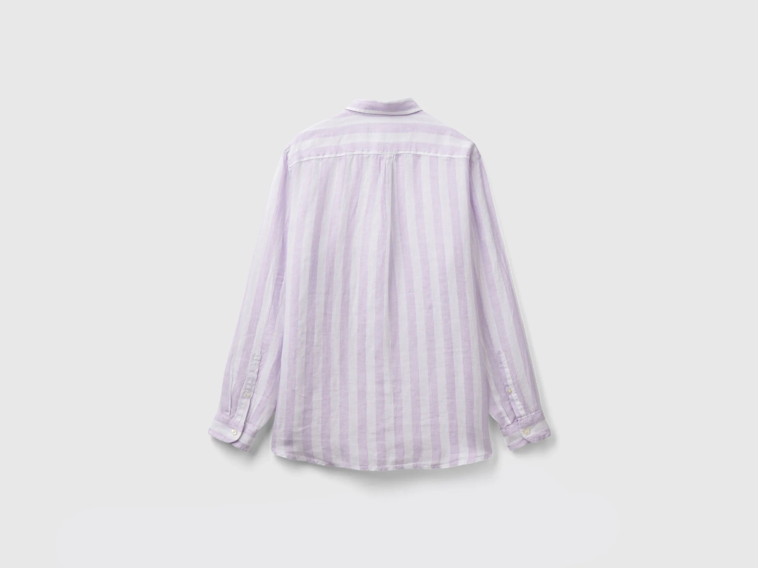 Shirt in pure linen - Lilac | Benetton