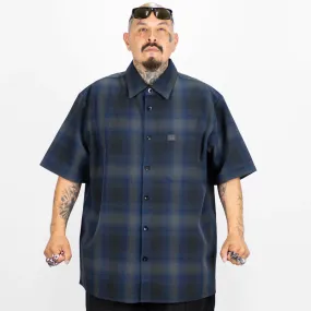 Short Sleeve Checker Flannel Royal/Black/Grey