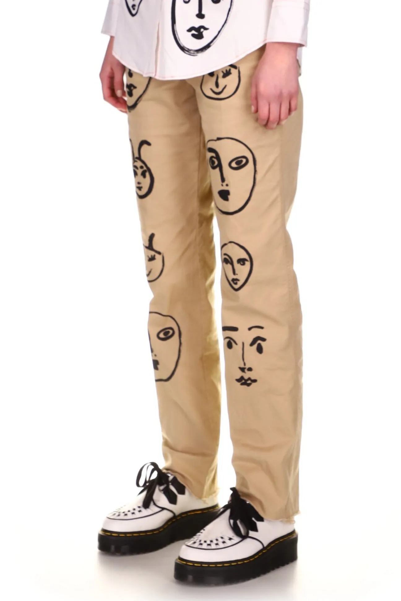 SILK SCREENED 'MADOURA' WOMENS KHAKI CHINOS