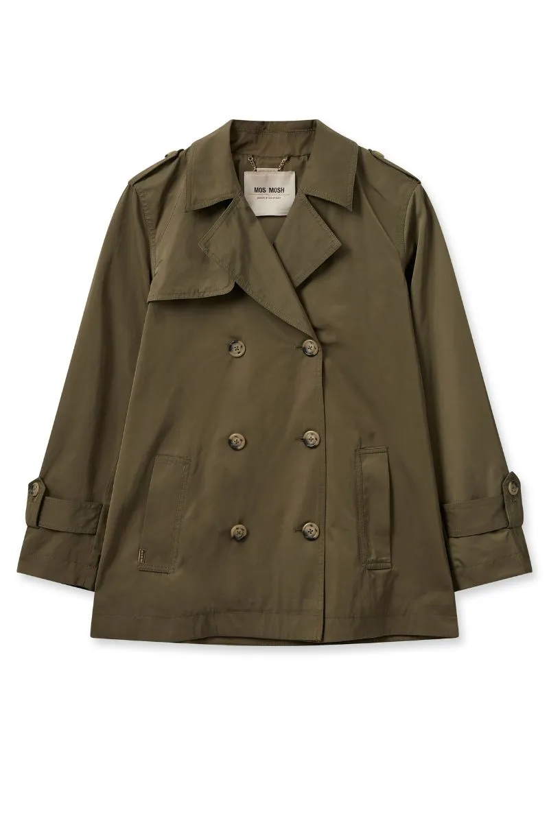 Silma Short Trenchcoat | Burnt Olive | Jakke fra Mos Mosh