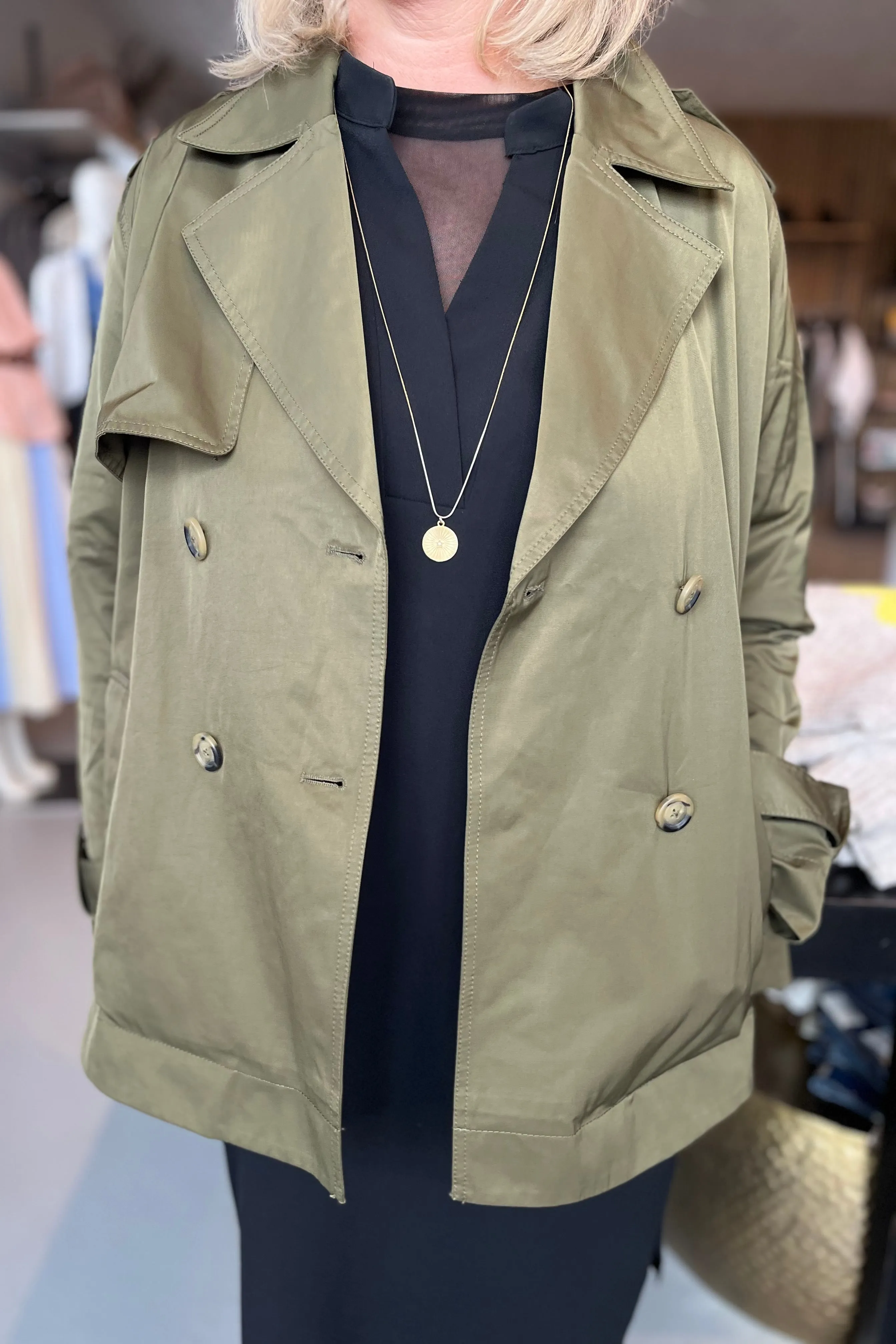 Silma Short Trenchcoat | Burnt Olive | Jakke fra Mos Mosh