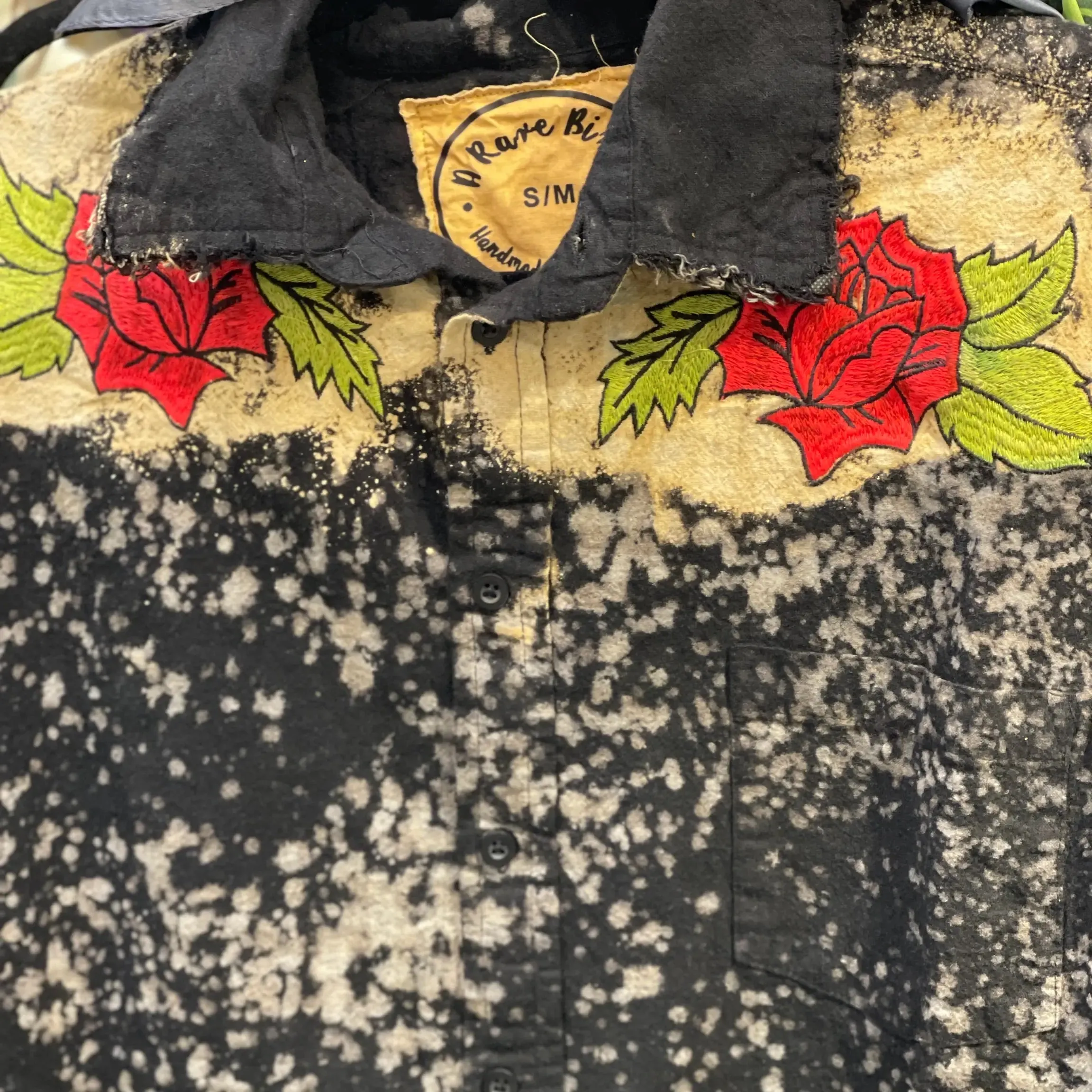 Smell the Roses Distressed Flannel