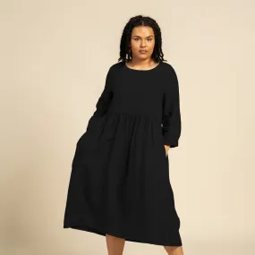 Smock Dress Lucy Pure Black