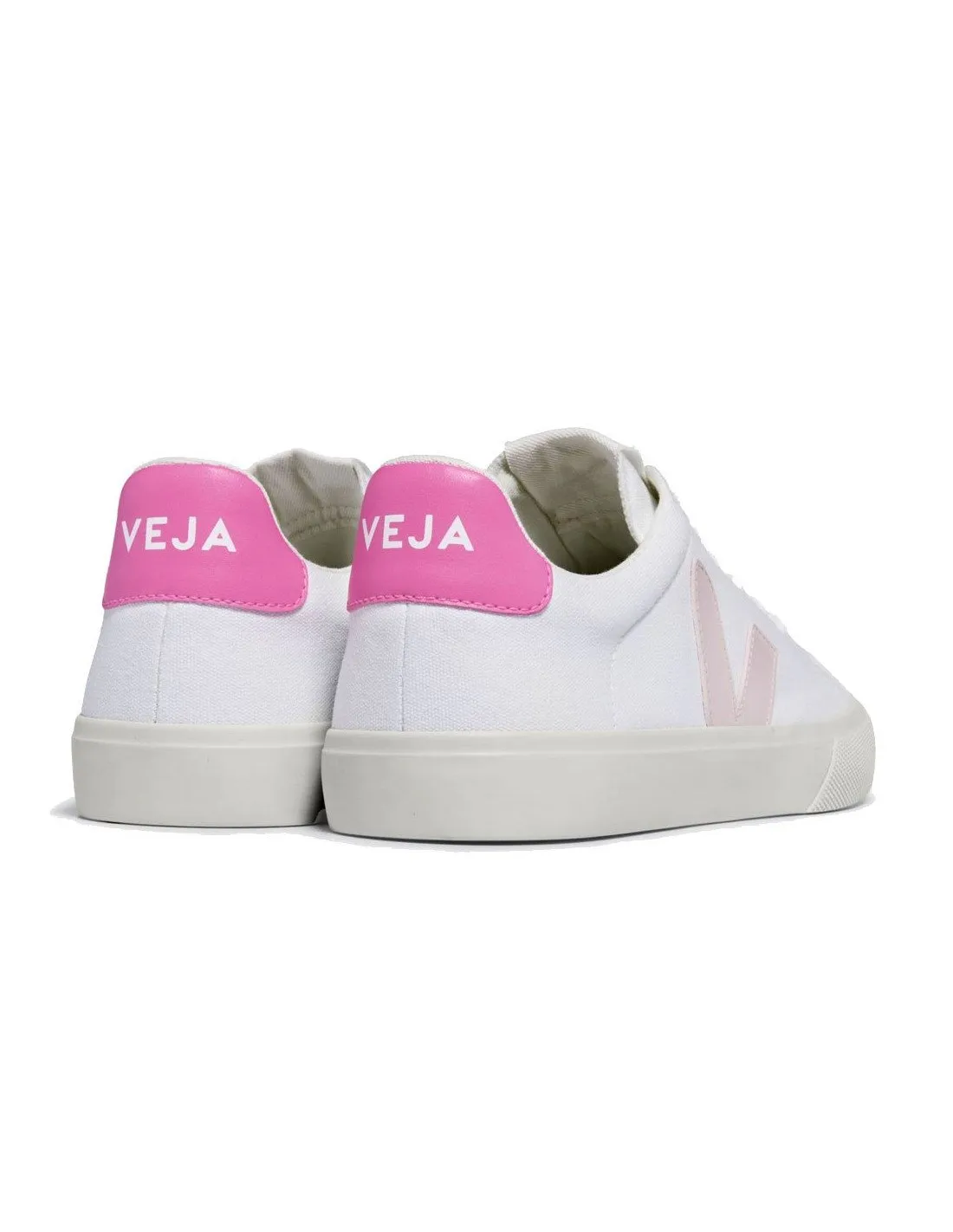 Sneakers Veja donna CA01034 Campo canvas bianco rosa