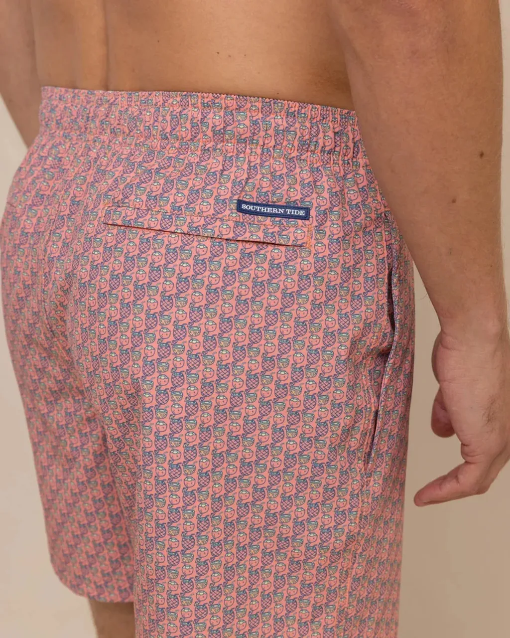 Southern Tide Vacation Views Swim Trunk: Desert Flower Coral