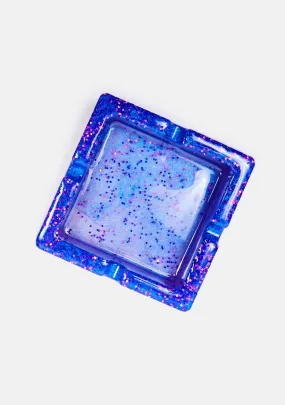 Sunset Blue Spaced Out Square Ash Tray-