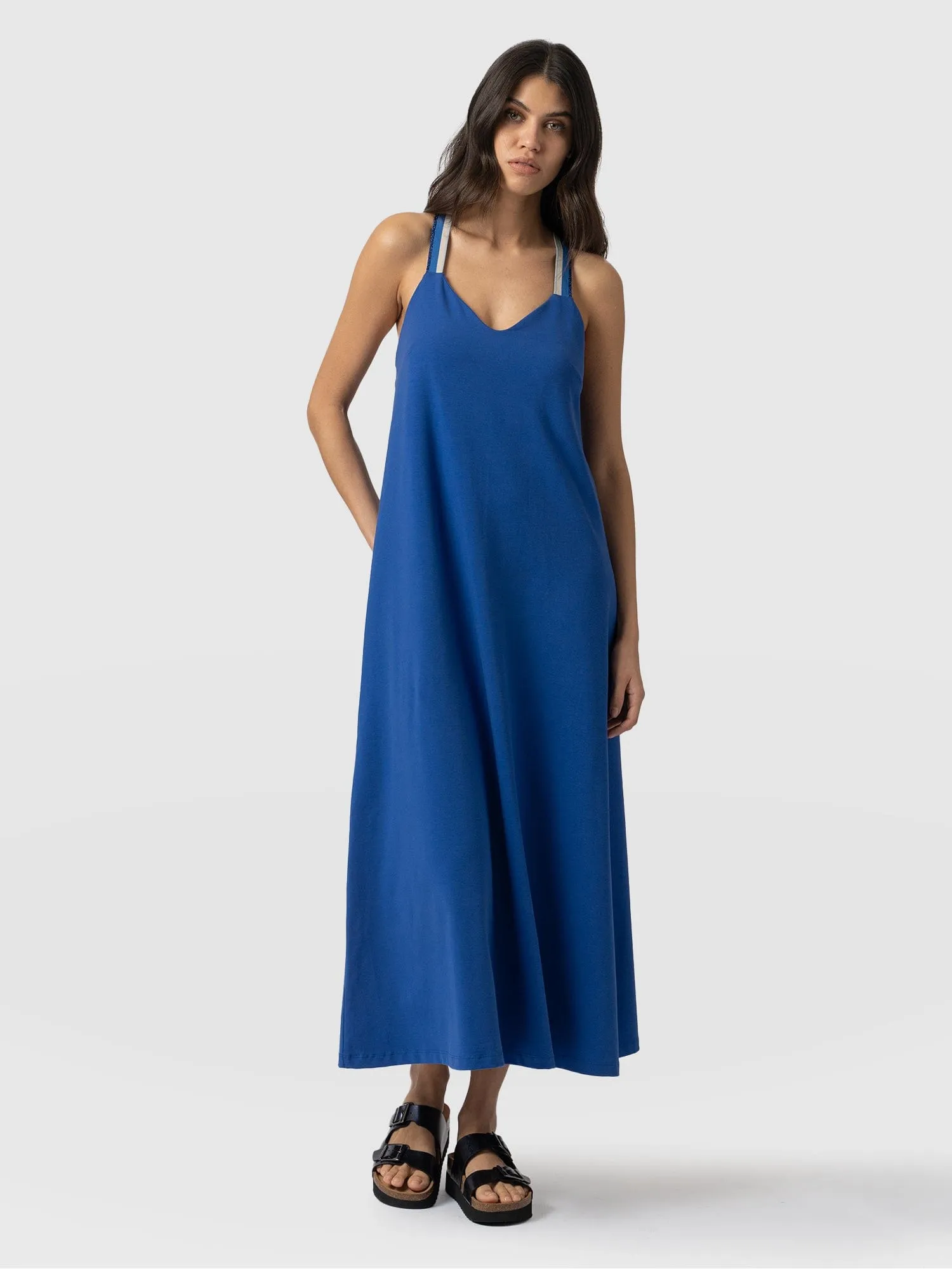 Sunset Dress Cobalt Blue - Navy Lurex