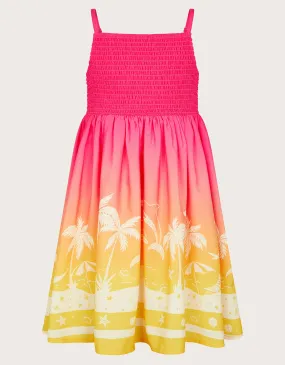 Sunset Palm Print Dress Multi