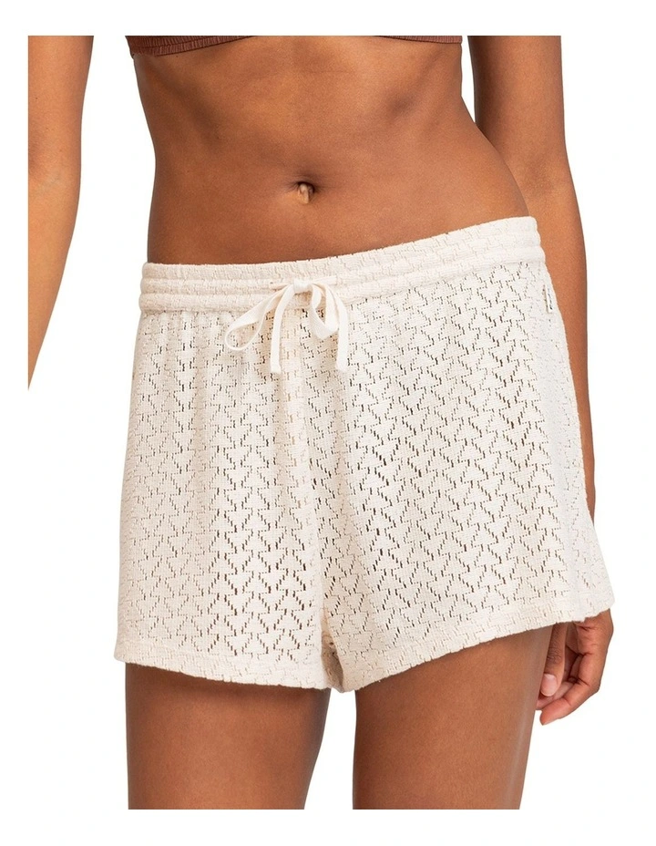 Sunset Riders Crochet Shorts in Tapioca