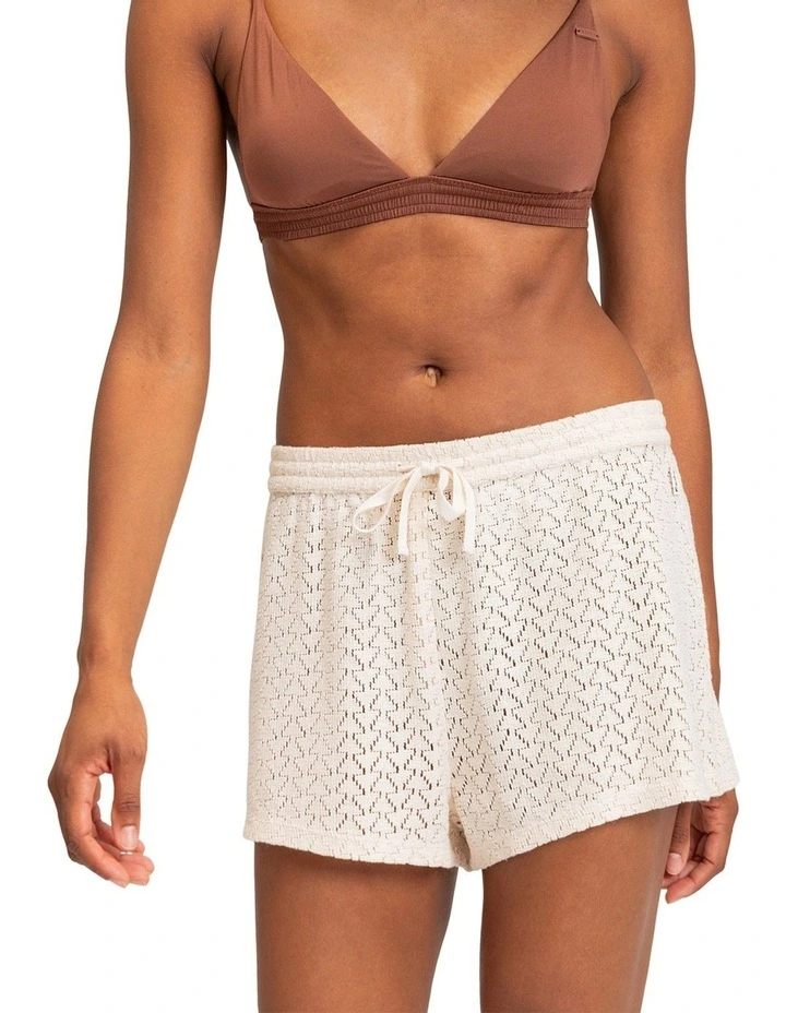 Sunset Riders Crochet Shorts in Tapioca