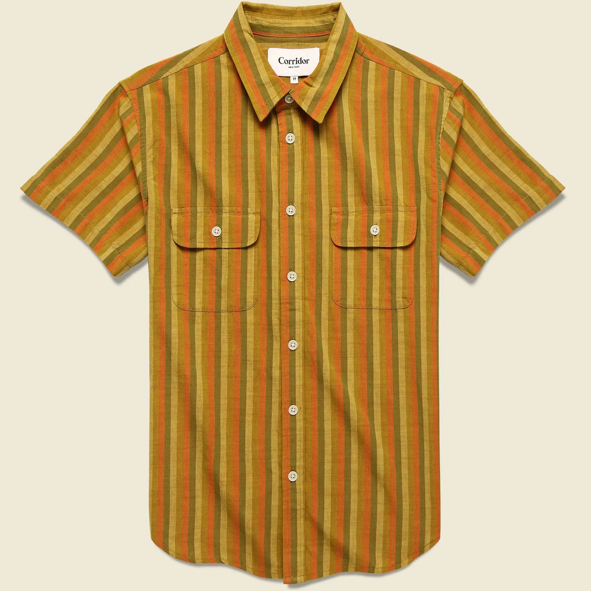 Sunset Slub Stripe Shirt - Orange