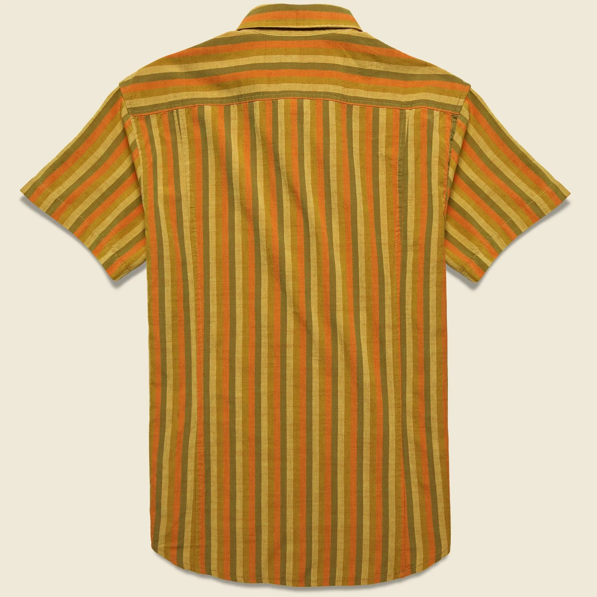 Sunset Slub Stripe Shirt - Orange